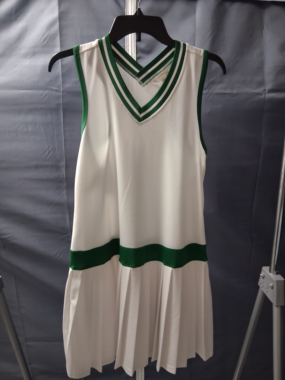 Nanette Lepore White Top with Green Stripe Trim